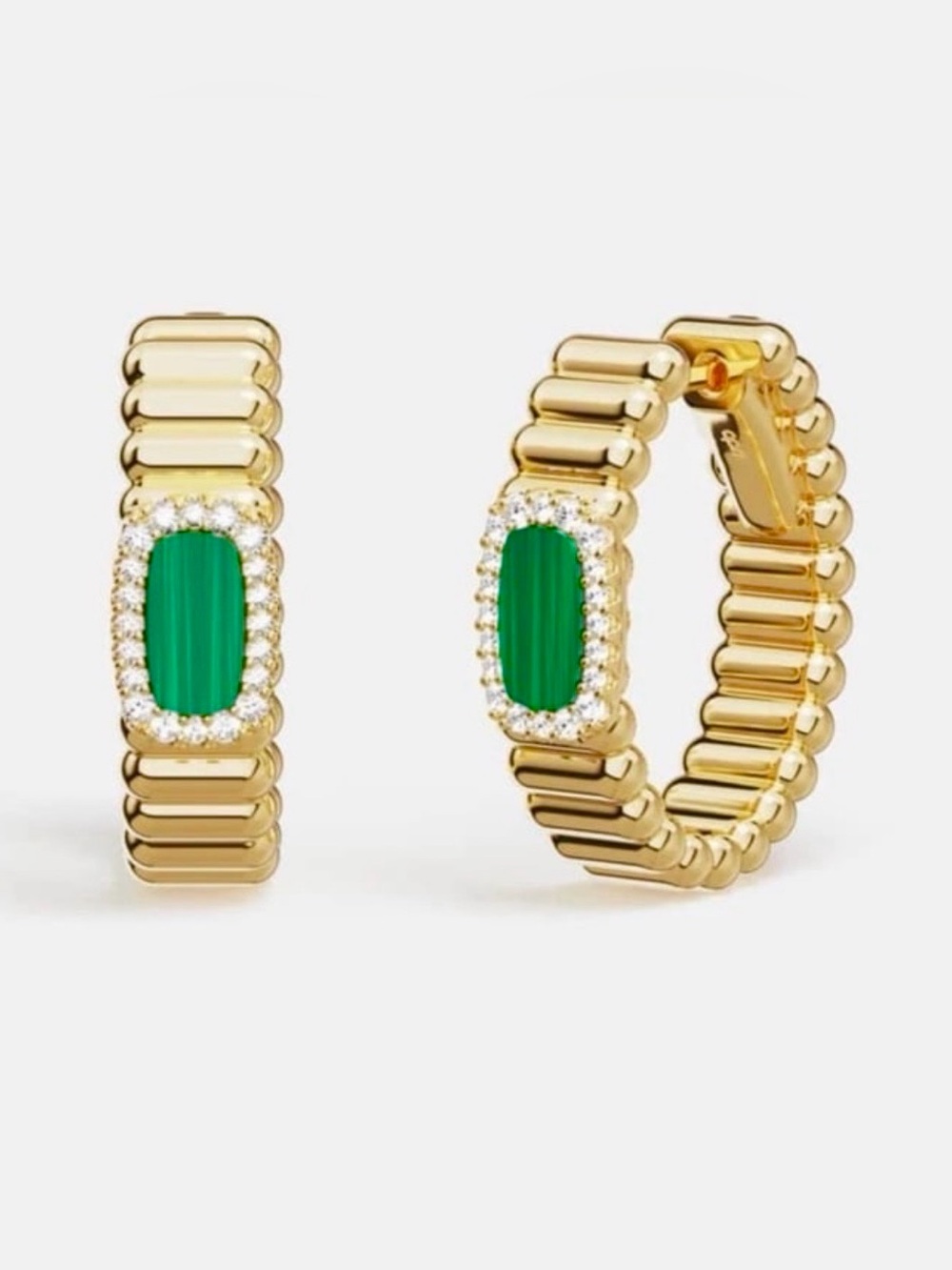 APM Monaco Les Calanques Malachite Hoop Earrings